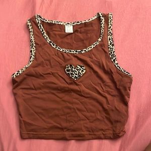 Brown and cheetah cami top